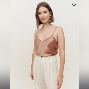 Reformation Teddy Silk Top